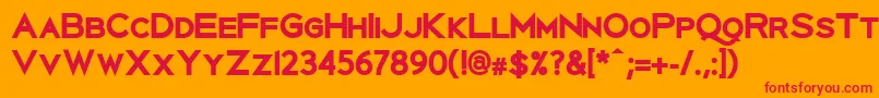 UberlinXBold Font – Red Fonts on Orange Background