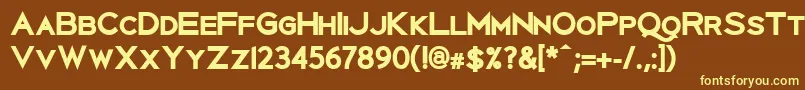 Шрифт UberlinXBold – жёлтые шрифты на коричневом фоне