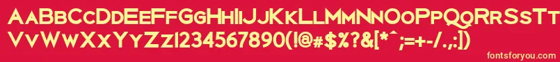 UberlinXBold Font – Yellow Fonts on Red Background