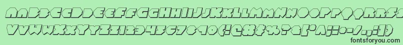 Balastaral3Dital Font – Black Fonts on Green Background