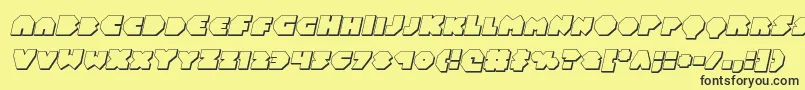 Balastaral3Dital-fontti – mustat fontit keltaisella taustalla