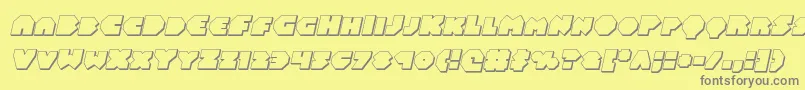 Balastaral3Dital-Schriftart – Graue Schriften auf gelbem Hintergrund