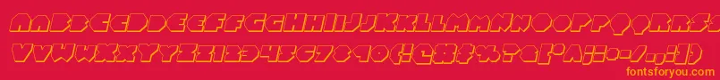Balastaral3Dital-Schriftart – Orangefarbene Schriften auf rotem Hintergrund
