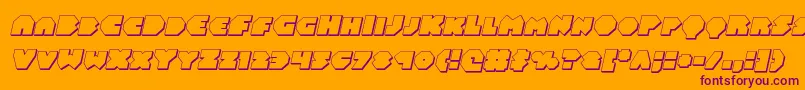Balastaral3Dital-Schriftart – Violette Schriften auf orangefarbenem Hintergrund