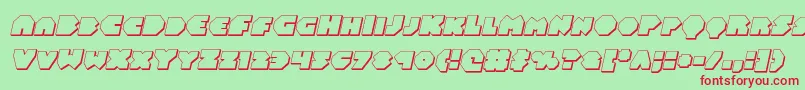 Balastaral3Dital Font – Red Fonts on Green Background