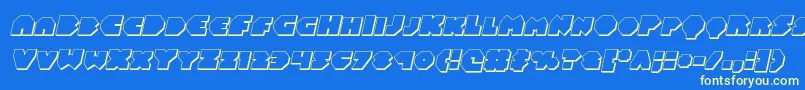 フォントBalastaral3Dital – 黄色の文字、青い背景