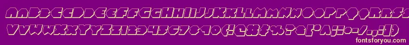 Balastaral3Dital-Schriftart – Gelbe Schriften auf violettem Hintergrund