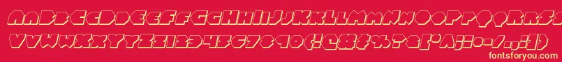 Balastaral3Dital Font – Yellow Fonts on Red Background