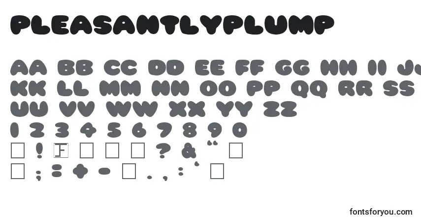 PleasantlyPlump Font – alphabet, numbers, special characters