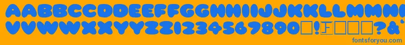 PleasantlyPlump Font – Blue Fonts on Orange Background