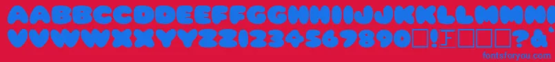 PleasantlyPlump Font – Blue Fonts on Red Background