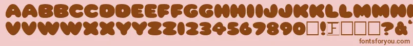 PleasantlyPlump Font – Brown Fonts on Pink Background