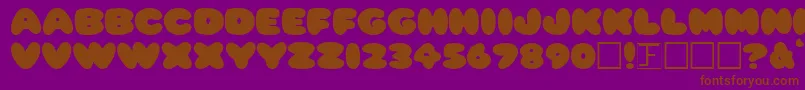 PleasantlyPlump-Schriftart – Braune Schriften auf violettem Hintergrund