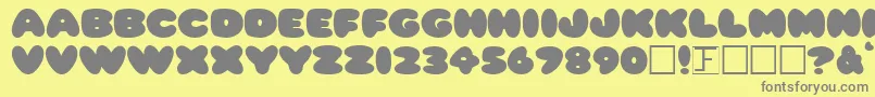 PleasantlyPlump Font – Gray Fonts on Yellow Background