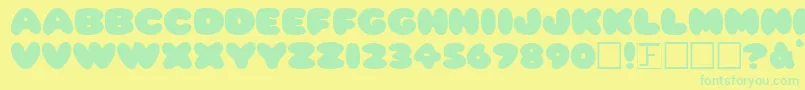 PleasantlyPlump Font – Green Fonts on Yellow Background