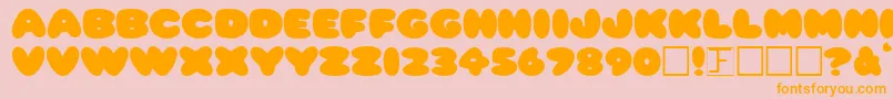 PleasantlyPlump Font – Orange Fonts on Pink Background