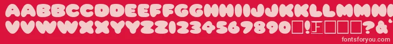 PleasantlyPlump Font – Pink Fonts on Red Background