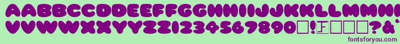 PleasantlyPlump Font – Purple Fonts on Green Background