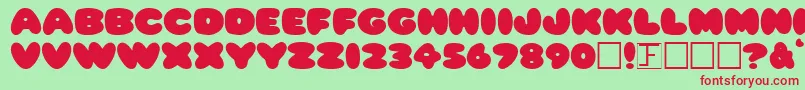 PleasantlyPlump Font – Red Fonts on Green Background