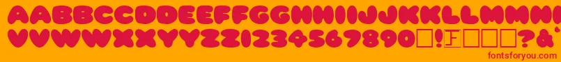 PleasantlyPlump Font – Red Fonts on Orange Background