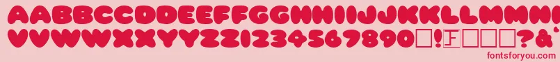 PleasantlyPlump Font – Red Fonts on Pink Background