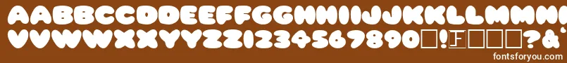 フォントPleasantlyPlump – 茶色の背景に白い文字