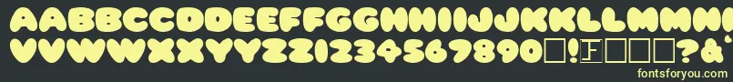 PleasantlyPlump Font – Yellow Fonts on Black Background