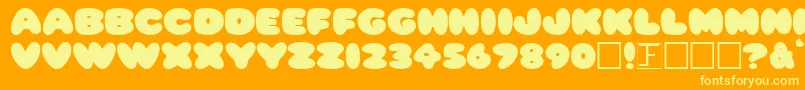 フォントPleasantlyPlump – オレンジの背景に黄色の文字