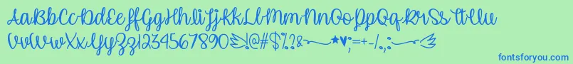 UnicornCalligraphyOtf Font – Blue Fonts on Green Background