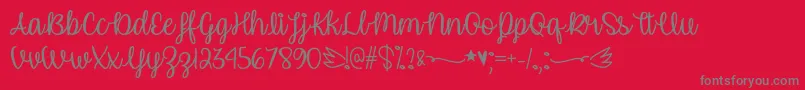 UnicornCalligraphyOtf Font – Gray Fonts on Red Background