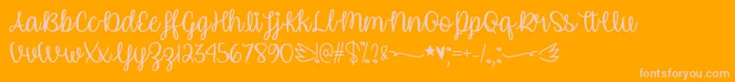 UnicornCalligraphyOtf Font – Pink Fonts on Orange Background