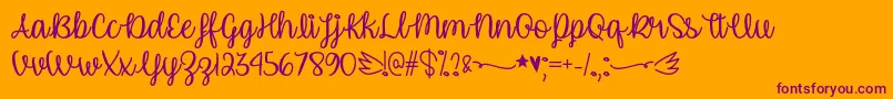 UnicornCalligraphyOtf Font – Purple Fonts on Orange Background