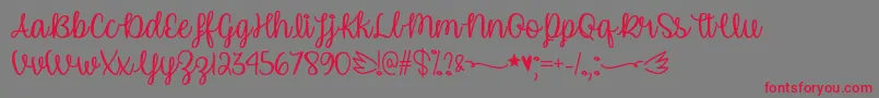 UnicornCalligraphyOtf Font – Red Fonts on Gray Background