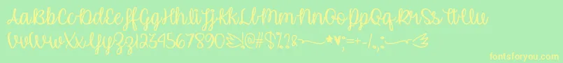 UnicornCalligraphyOtf Font – Yellow Fonts on Green Background
