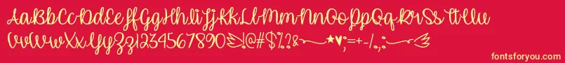 UnicornCalligraphyOtf Font – Yellow Fonts on Red Background