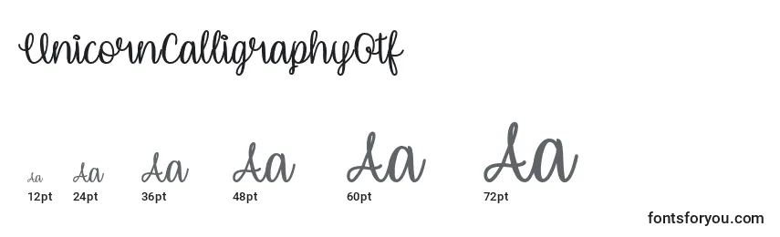 UnicornCalligraphyOtf Font Sizes