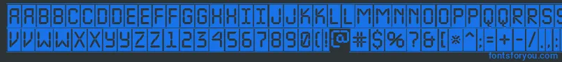 Шрифт ALcdnovacmfr – синие шрифты на чёрном фоне