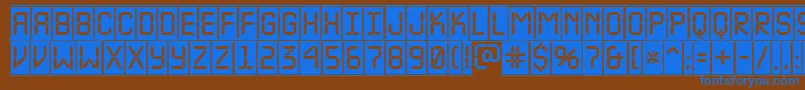Шрифт ALcdnovacmfr – синие шрифты на коричневом фоне