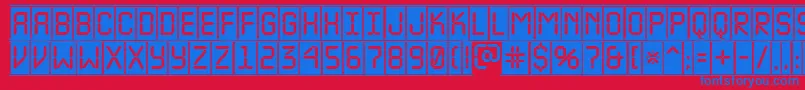ALcdnovacmfr Font – Blue Fonts on Red Background