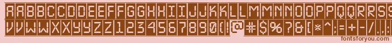 ALcdnovacmfr-fontti – ruskeat fontit vaaleanpunaisella taustalla