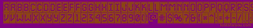 フォントALcdnovacmfr – 紫色の背景に茶色のフォント