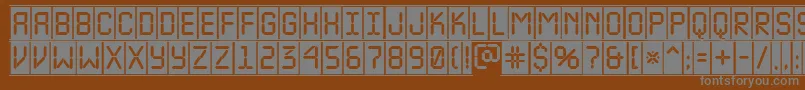 Шрифт ALcdnovacmfr – серые шрифты на коричневом фоне