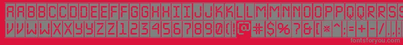 フォントALcdnovacmfr – 赤い背景に灰色の文字