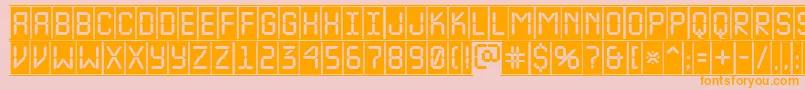 Шрифт ALcdnovacmfr – оранжевые шрифты на розовом фоне