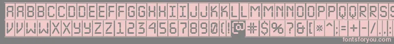 フォントALcdnovacmfr – 灰色の背景にピンクのフォント