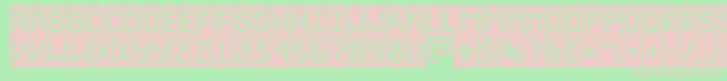 ALcdnovacmfr-fontti – vaaleanpunaiset fontit vihreällä taustalla