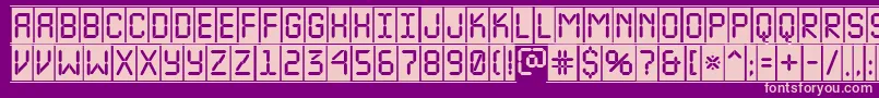フォントALcdnovacmfr – 紫の背景にピンクのフォント