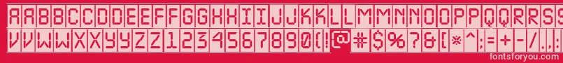 フォントALcdnovacmfr – 赤い背景にピンクのフォント