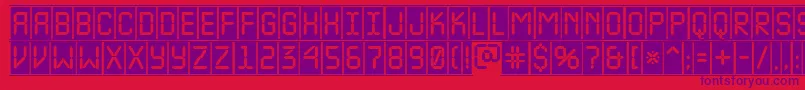 Шрифт ALcdnovacmfr – фиолетовые шрифты на красном фоне