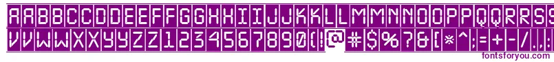 フォントALcdnovacmfr – 白い背景に紫のフォント